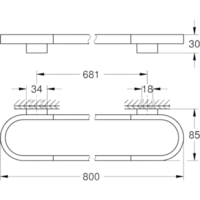 Selection 41058GN0 Полотенцедержатель 800 мм, холодный рассвет, матовый