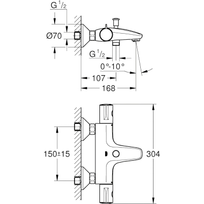 Grohtherm 800 34576000 Термостат для ванны, хром