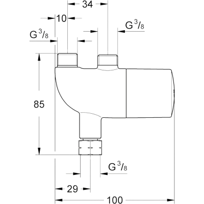 Grohtherm Micro 34487000 термостат для установки под раковиной, хром