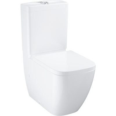 Clova Ceramic 39909000 Унитаз напольный безободковый с бачком и сиденьем, глянцевый белый