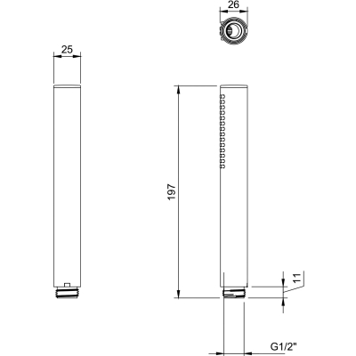 Verve TVS10900600076 Ручной душ 68 мм 1jet, шлифованное золото