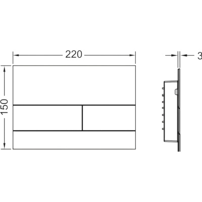 TECEsquare II 9240836 Панель смыва, шлифованный чёрный хром PVD