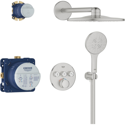 SmartControl 34863DC0 Комплект скрытого монтажа для душа с термостатом, суперсталь