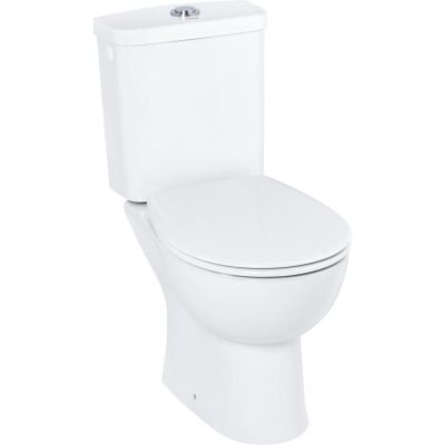Bau Ceramic 39496000 Унитаз напольный безободковый с бачком и сиденьем, глянцевый белый