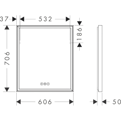 Xarita E 54988700 Зеркало сенсорное 60*70 см с LED подсветкой и подогревом, матовое белое