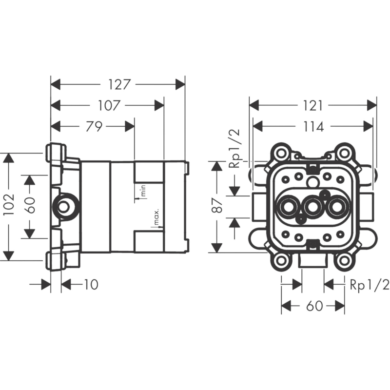 Axor One 35361180 Скрытая часть верхнего душа