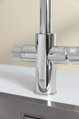 Grohe Blue Pure Minta 30591000 Кухонный смеситель 331 мм 1jet с вытяжным душем, с фильтром для питьевой воды, стартовый комплект, хром