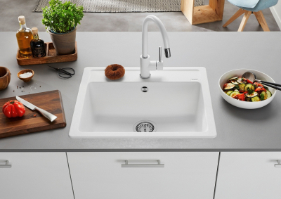 Mida-S 526968 Кухонный смеситель 200 мм 1jet с вытяжным душем, мягкий белый