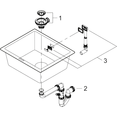 K700U 31654AP0 Мойка встраиваемая сверху / под столешницу 53,3*45,7 см, чёрный гранит