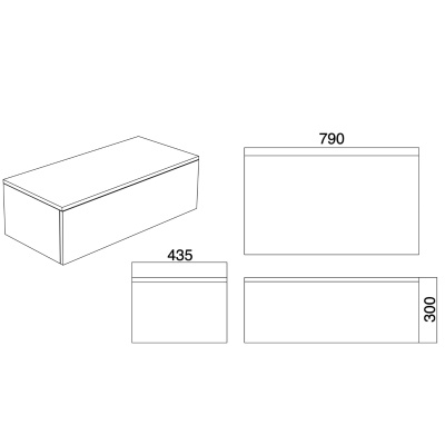 Solid 290987 Ящик подвесной 79*43,5 см, макассар