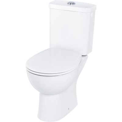Bau Ceramic 39496000 Унитаз напольный безободковый с бачком и сиденьем, глянцевый белый