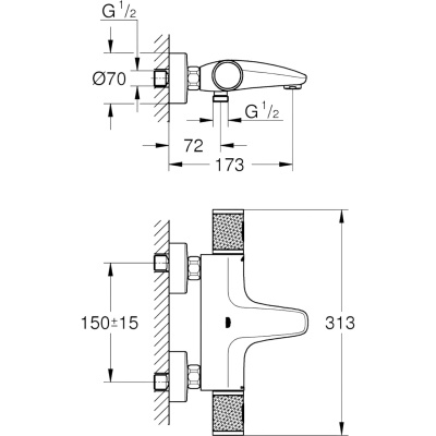Grohtherm 1000 Performance 34830000 Термостат для ванны, хром