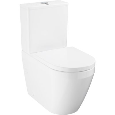 Euro Ceramic 102513SH00 Унитаз напольный с бачком и сиденьем, слив "торнадо", глянцевый белый