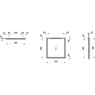 Frame 25 4.4740.3.900.144.1 Зеркало 65*70 см в алюминиевой раме