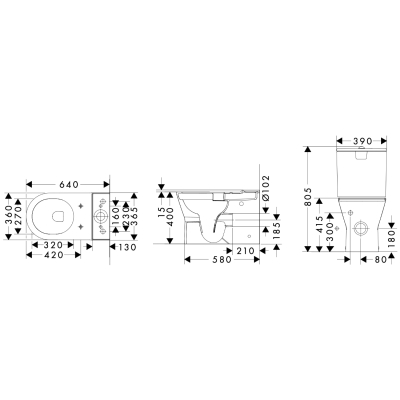 EluPura Original S 60135450 Унитаз напольный безободковый, глянцевый белый