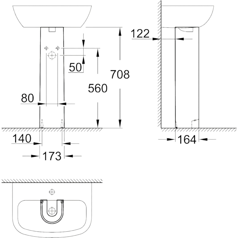 Bau Ceramic 39425000 Пьедестал, глянцевый белый