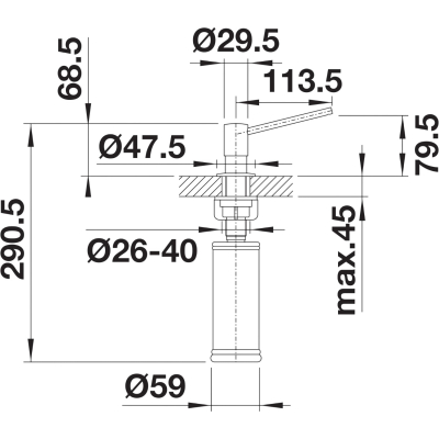Torre 526700 Дозатор для жидкого мыла встраиваемый, шлифованное золото