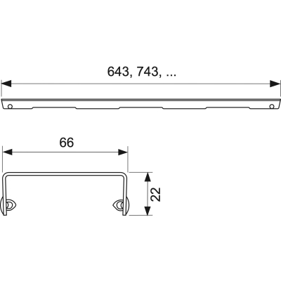 TECEdrainline 601510 Декоративная решётка "basic" 150 см, нержавеющая сталь, глянцевая