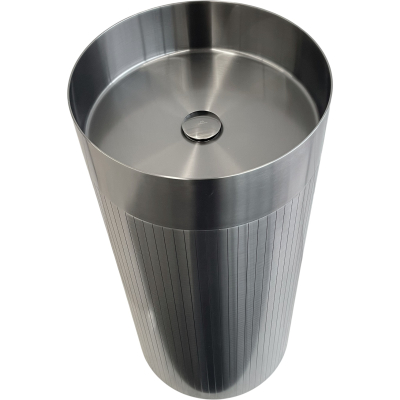 Rome 100360885 Раковина напольная стальная ø 40,6 см, шлифованный титан