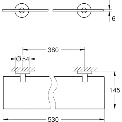 Essentials 40799001 Полка стеклянная 530 мм, хром