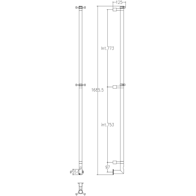 616X/L Arcobaleno Полотенцесушитель-вешалка электрический 1650 мм, матовый белый
