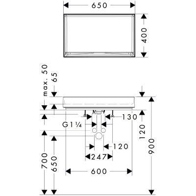 Xuniva Evo E 60326670 Раковина накладная 65*40 см, матовая чёрная