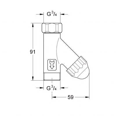 Basic 41275000 Фильтр грубой очистки 3/4", хром