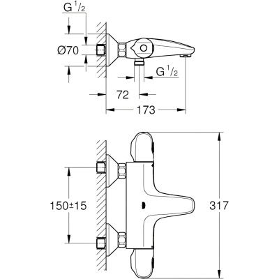 Grohtherm 1000 34816003 Термостат для ванны, хром