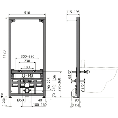 A105/1120 Инсталляция для биде