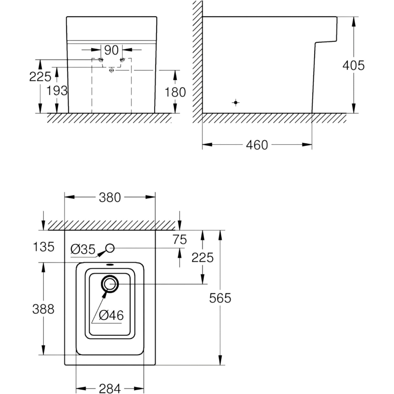 Cube Ceramic 3948700H Биде, глянцевое белое