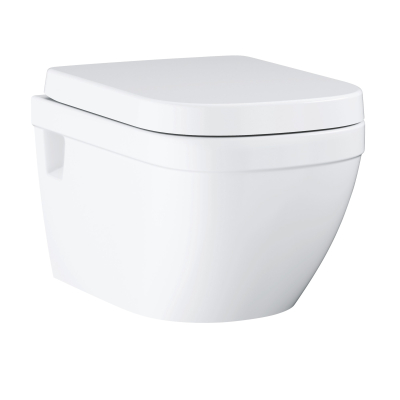 Euro Ceramic 130703 Комплект 4 в 1: Инсталляция с гигиенической панелью смыва, унитаз подвесной безободковый с сиденьем, хром