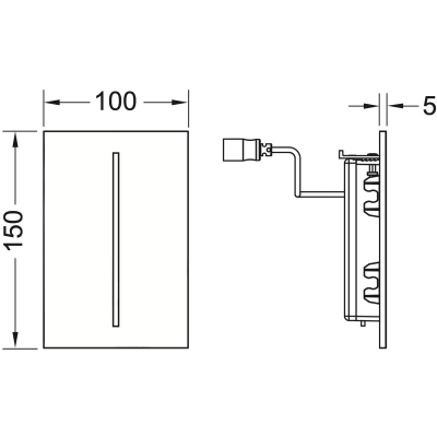 TECEfilo 9242067 Инфракрасная / сенсорная панель смыва для писсуара (230 V), хром