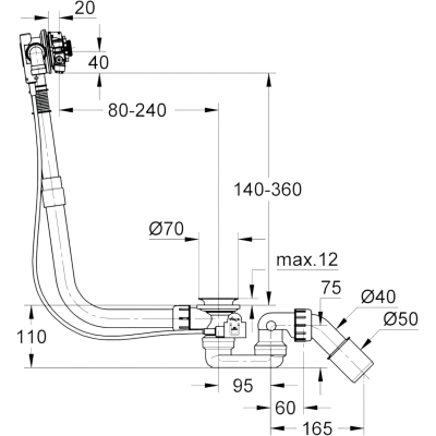 Talentofill 28990GN0 Скрытая часть слив-перелива для ванны с наливным механизмом, холодный рассвет, матовый