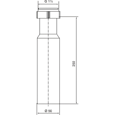 Ineo 01.967.00..0000 Трубка удлинительная с гайкой 250 мм, ø 50 мм