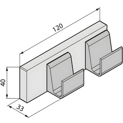Frame R90AKFPAQM2-B Крючок двойной, серебристый