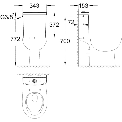 Bau Ceramic 39494000 Бачок для унитаза, глянцевый белый