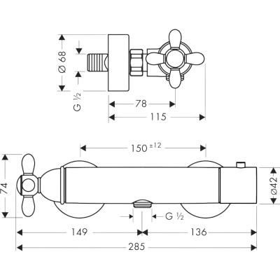 Axor Carlton 17261090 Термостат для душа, хром/золото