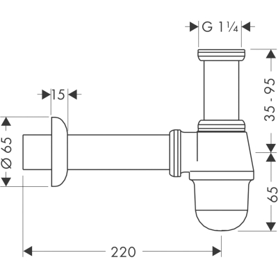 Flowstar 55213000 Сифон для биде, хром