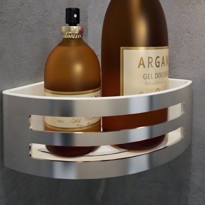 Acc. Bagno R90CESTE0B-H Корзинка угловая 170*160*70 мм с чёрным контейнером, хром