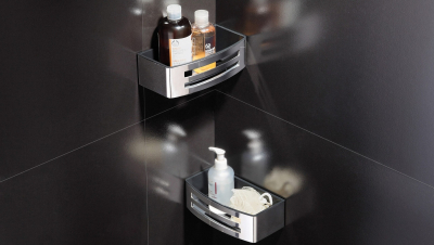 Acc. Bagno R90CESTE0A-H Корзинка прямоугольная 220*110*70 мм с чёрным контейнером, хром
