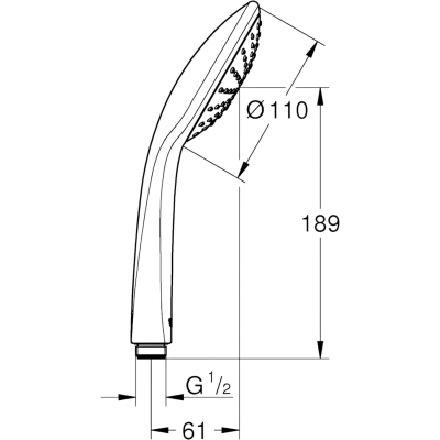 Vitalio Joy 27315000 Ручной душ 110 мм 1jet, хром