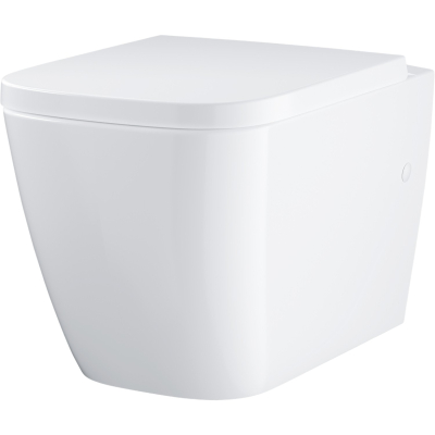 Clova Ceramic 39908000 Унитаз подвесной безободковый с сиденьем, глянцевый белый