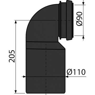 M906 Отвод для инсталляции 90 / 110 мм