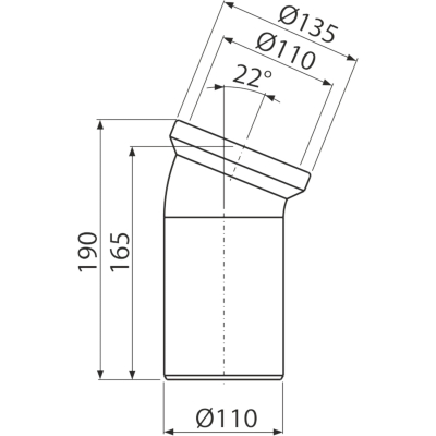 A90-22 Колено для унитаза 22°