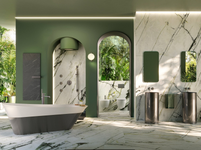 Rome 100360885 Раковина напольная стальная ø 40,6 см, шлифованный титан