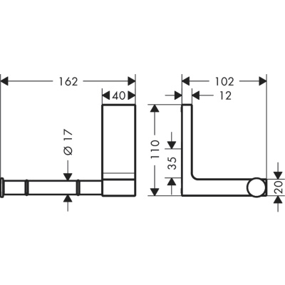 Axor Universal Rectangular 42656000 Держатель туалетной бумаги, хром