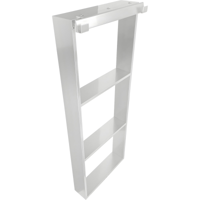 Frame R90AKFPO3590-B Полка с тремя перекладинами подвесная на стекло 350*85*900 мм, с 2 крючками, серебристая